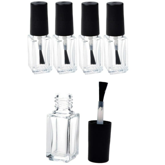 Travel-Friendly Nail Polish Storage, Customized Color Creations With Round Shaped Empty Glass, 5Ml Capacity For Diy Nail Polish, Aluminium Cap Ensures Leak-Proof Transport,
