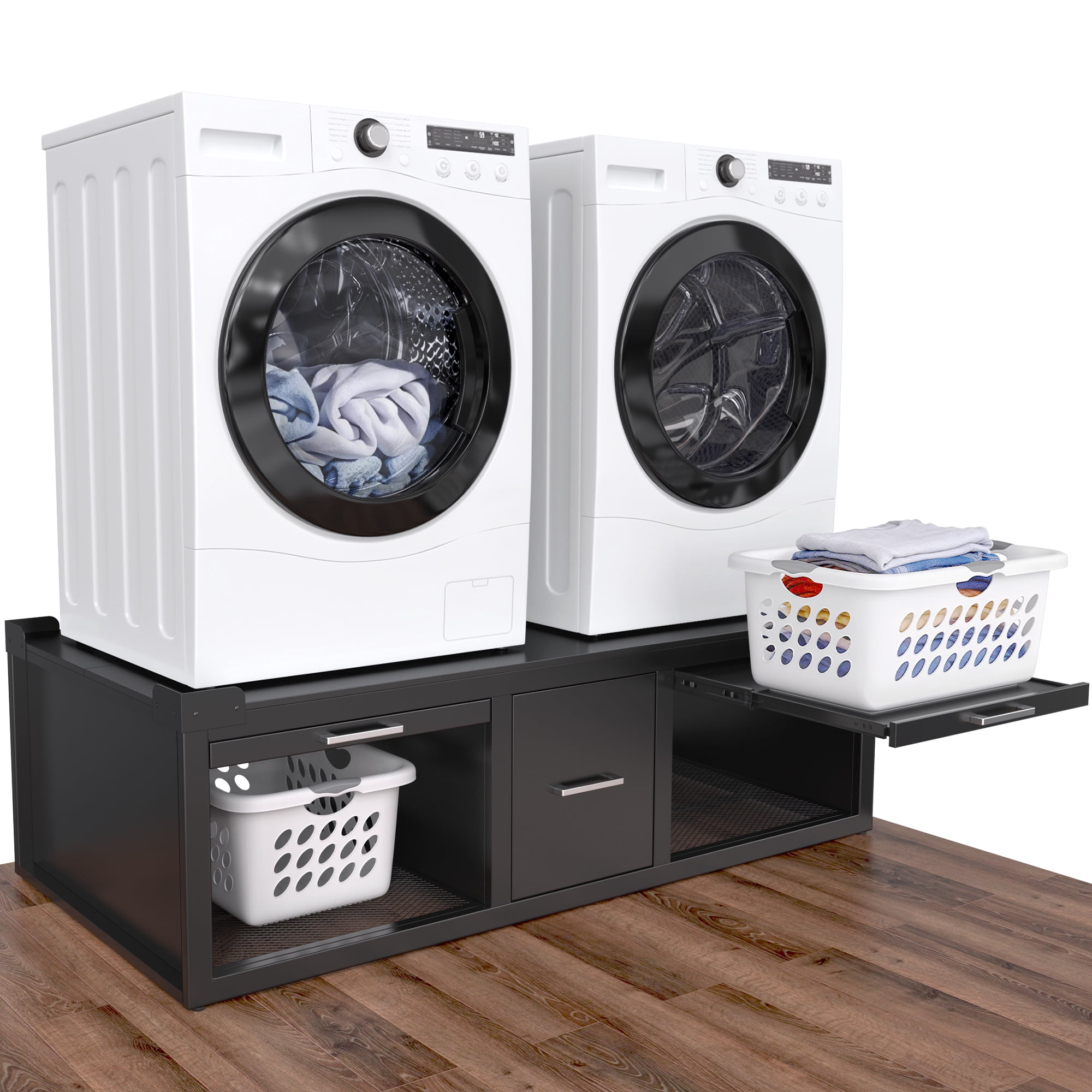 GDLF Washer and Dryer Pedestals, Universal Washer and Dryer Stand with Pull-Out Shelf
