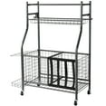 thumbnail image 1 of KFFKFF Sports Equipment Garage Organizer, Rolling Ball Storage Cart on Wheels, Basketball Rack with Baskets & Hooks, 1 of 9