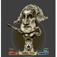 thumbnail image 2 of Muscular George Washington Caricature Adult Charcoal Crew Neck Short Sleeve Tee-XL, 2 of 4