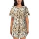thumbnail image 1 of Fotbe Wine 1 Conjunto de Pijama Estampado para Mujer, 2 Piezas, Ropa de Dormir con Camiseta de Manga Corta y Shorts Suaves-4X-Large, 1 of 6