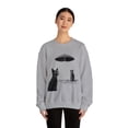 thumbnail image 3 of Cats with a UFO Unisex Heavy Blend™ Crewneck Sweatshirt, 3 of 7