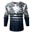 thumbnail image 1 of Pompotops T-shirt à Manches Longues pour Homme, Col Rond, Imprimé, Style Ethnique d'Automne, en Solde, 1 of 3