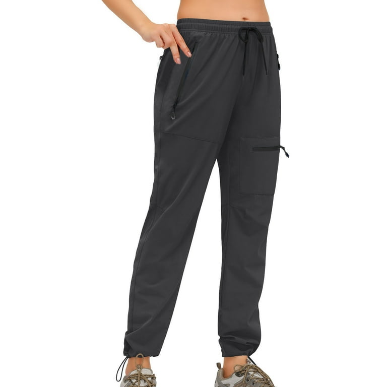 Women Jogging Pants Spandex Nylon Quick-Dry Hiking Pants Sports Fitness  Work Wear Outdoor Tapered Sweatpants