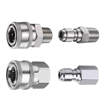 CSYANXING 3/8 NPT Pressure Washer Hose Adapter Fittings 5000 PSI Stainless Steel Leak Resistant for Power Washing