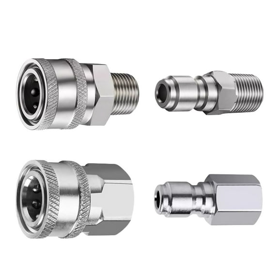 CSYANXING 3/8 NPT Pressure Washer Hose Adapter Fittings 5000 PSI Stainless Steel Leak Resistant for Power Washing