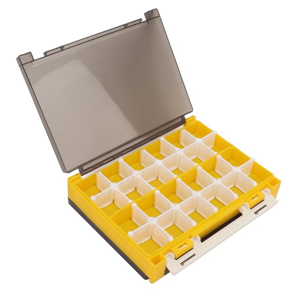 Bait Storage Case, Lure Bait Box Drop Resistant Shockproof Double Sided For Outdoor Fishing Yellow