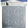 Yaley Resin Jewelry Reusable Plastic Mold 4 Cavity, Peace Symbols