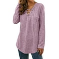 thumbnail image 5 of Nlife Women Long Sleeve Top Criss Cross V Neck Solid Blouse Tunic Top Basic Pullover, 5 of 11