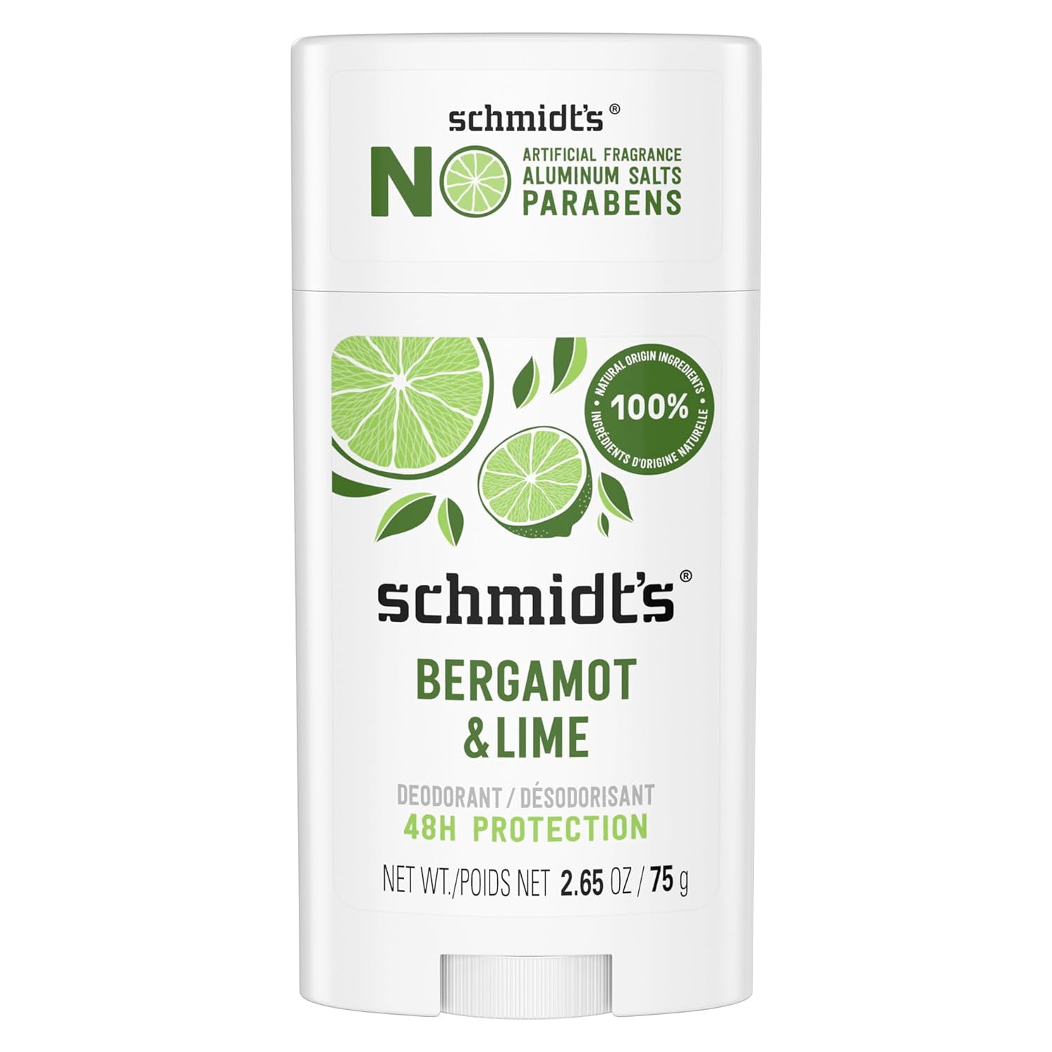 Schmidt's Natural Plant-Based Bergamot & Lime Vegan Deodorant
