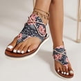 thumbnail image 1 of Sandalias planas con estampado de rosas de talla grande para mujer Wmkox8yii  nm8175, 1 of 8