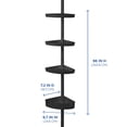 thumbnail image 3 of Mainstays 4-Tier Black Tension Pole Shower Caddy Organizer, 3 of 8