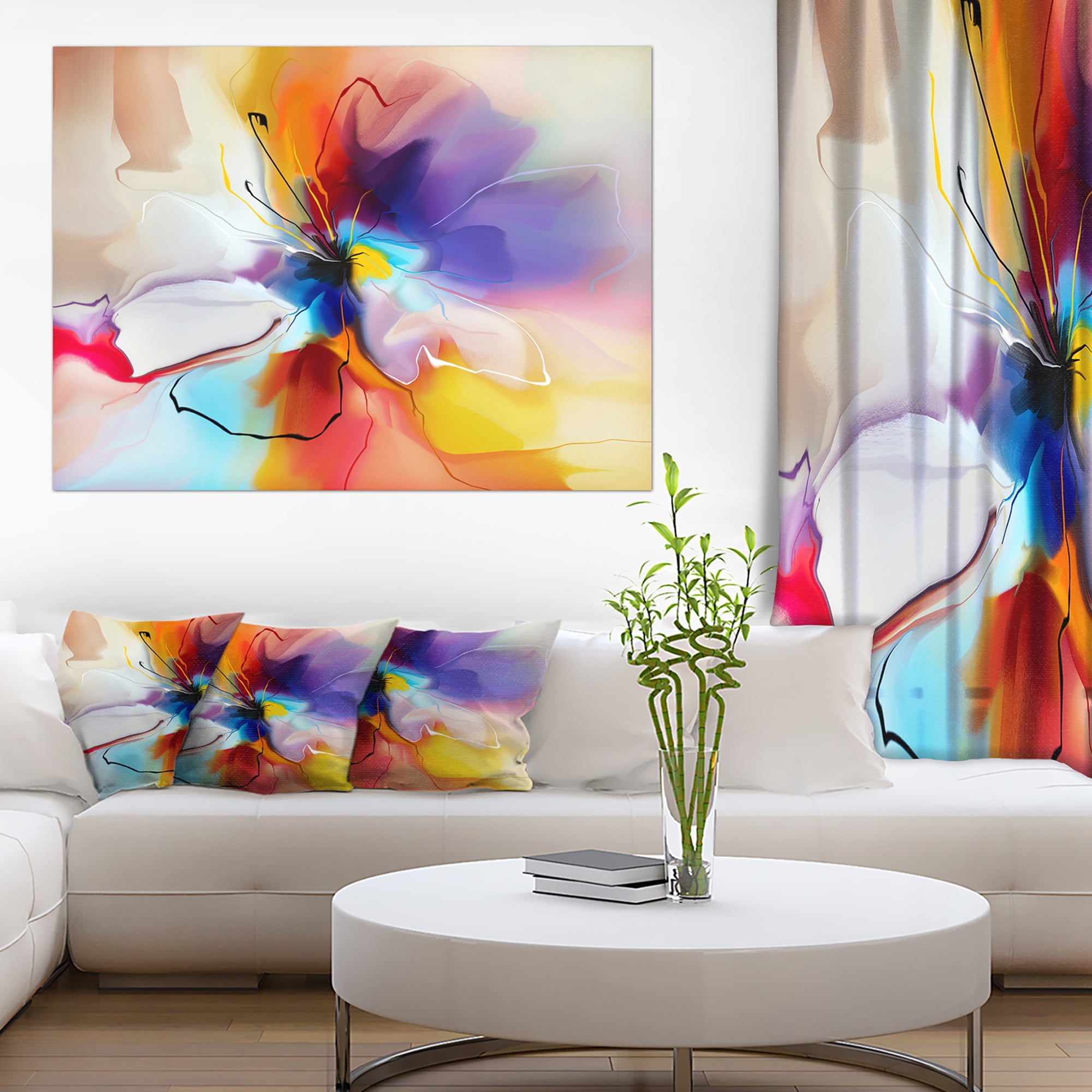 Designart 'Creative Flower in Multiple Colors ' Floral canvas art