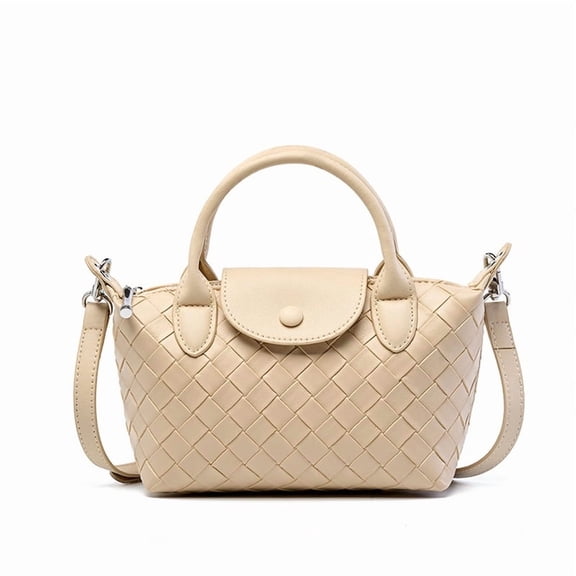 Genuine Leather Women's Bag Cowhide Woven Handbag Purse Crossbody Bag Small