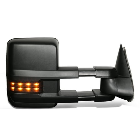 DNA Motoring TWM-030-T888-BK-SM-R For 1999 to 2002 Chevy Silverado / GMC Sierra / Tahoe / Yukon Right / Passenger Powered Heated LED Turn Signal Towing Mirror 99 00 01 02