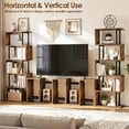 thumbnail image 5 of Housolution 6 Tier Geometric Bookshelf, S-Shaped Freestanding Open Display Bookcase, Corner Room Divider Storage Shelf for Living Room Bedroom Home Office, Brown, 5 of 9