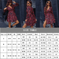 thumbnail image 4 of Women's Dresses Long Sleeve Flowy Floral Casual Midi Dresses,Red S, 4 of 7