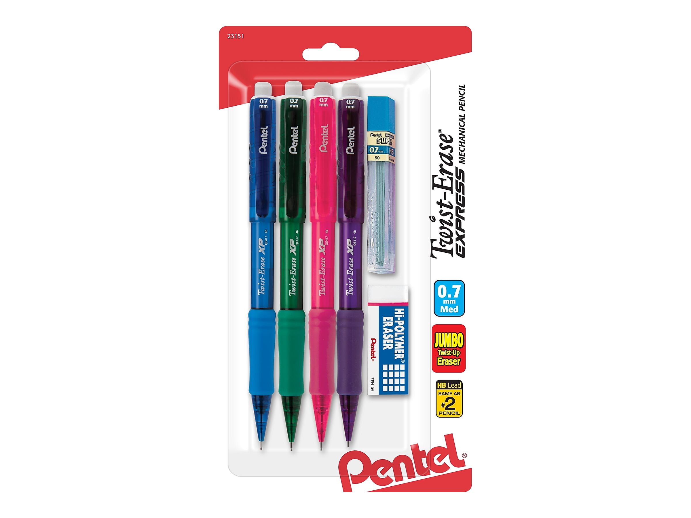 Pentel TwistErase EXPRESS Mechanical Pencils No. 2 Medium Lead 730885