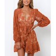 thumbnail image 4 of Vestido Con Dobladillo De Encaje Para Mujer, Mini Vestido De Manga Larga Con Dobladillo De Volantes Amigable Con La Piel Para Ir De Compras Para Dama Para Vacaciones ANGGREK CC1711, 4 of 5