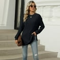 thumbnail image 5 of SWSMCLT Women's Soft Sweater Long Sleeve Casual Warm Tunic Top Knit Crewneck Fashion Spring Spandex Tunics Black Small, 5 of 5