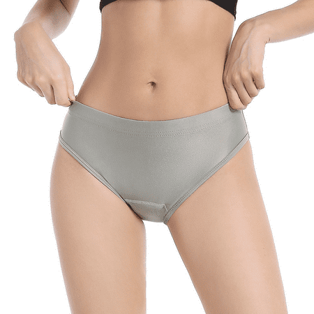 Fulorrnie Underwear for Women Moisture Wicking Compression Seamless Breathable Panty Sport Briefs High Waist Comfort Panties  Grey  L