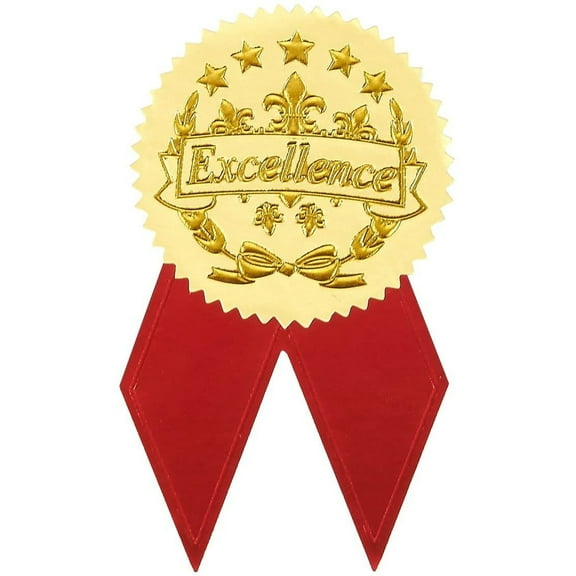 Award Stickers, Gold Certificate Stickers (96 Pieces. 1.7 in)
