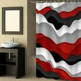thumbnail image 2 of Fabric Shower Curtain, Gradient Ocean Waves Black Red Gradient Waves Shower Curtains with 12 Hooks Waterproof Machine Washable Bath Curtains for Bathroom,72 x 96in, 2 of 6