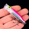 1Pcs Popper Fishing Lure 7cm 9.4g Topwater Hard Artificial Plastic Bait