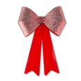 thumbnail image 4 of Red & White Glitter Plastic Christmas Bow, 11 in, by Holiday Time, 4 of 5