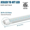 thumbnail image 2 of T8 V Shape 4ft LED Tube Light Bulbs,28W 6000K,Dual-end Powered,4-Pack, 2 of 6