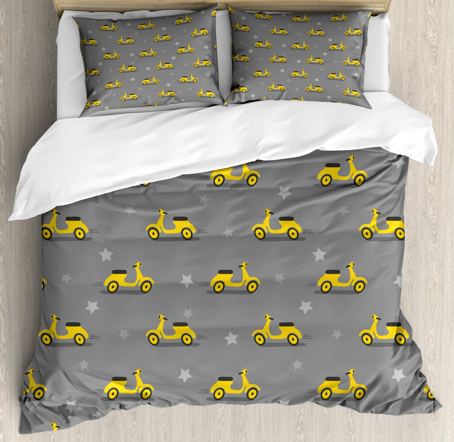 Pattern Print Bicycle Duvet Cover Bedding Set
