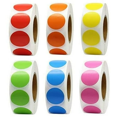 1 Inch Color Coding Label Garage Sale Stickers Blank Yard Sale Price Stickers Round Colorful Stickers Permanent Adhesive Dots Stickers Glossy Writable Paper Labels 500