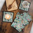 thumbnail image 5 of Dachshund and Flower Kitchen Oven Mitt and Pot Holder Sets 4 Pcs for Baking, Cooking and Grilling, Heat Resistant Up To 392 °F, 5 of 7