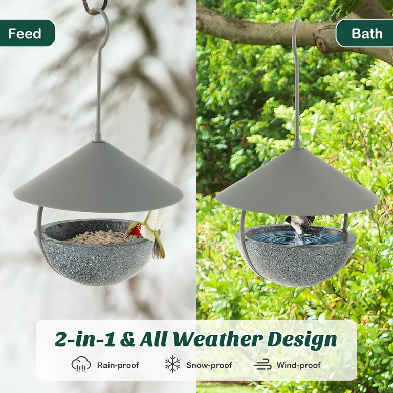 Gymax Outdoor Wild Bird Feeder Weatherproof House Design Garden Yard Decoration Red Gymax Outdoor Wild Bird Feeder Weatherproof House Design Garden Yard Decoration Red