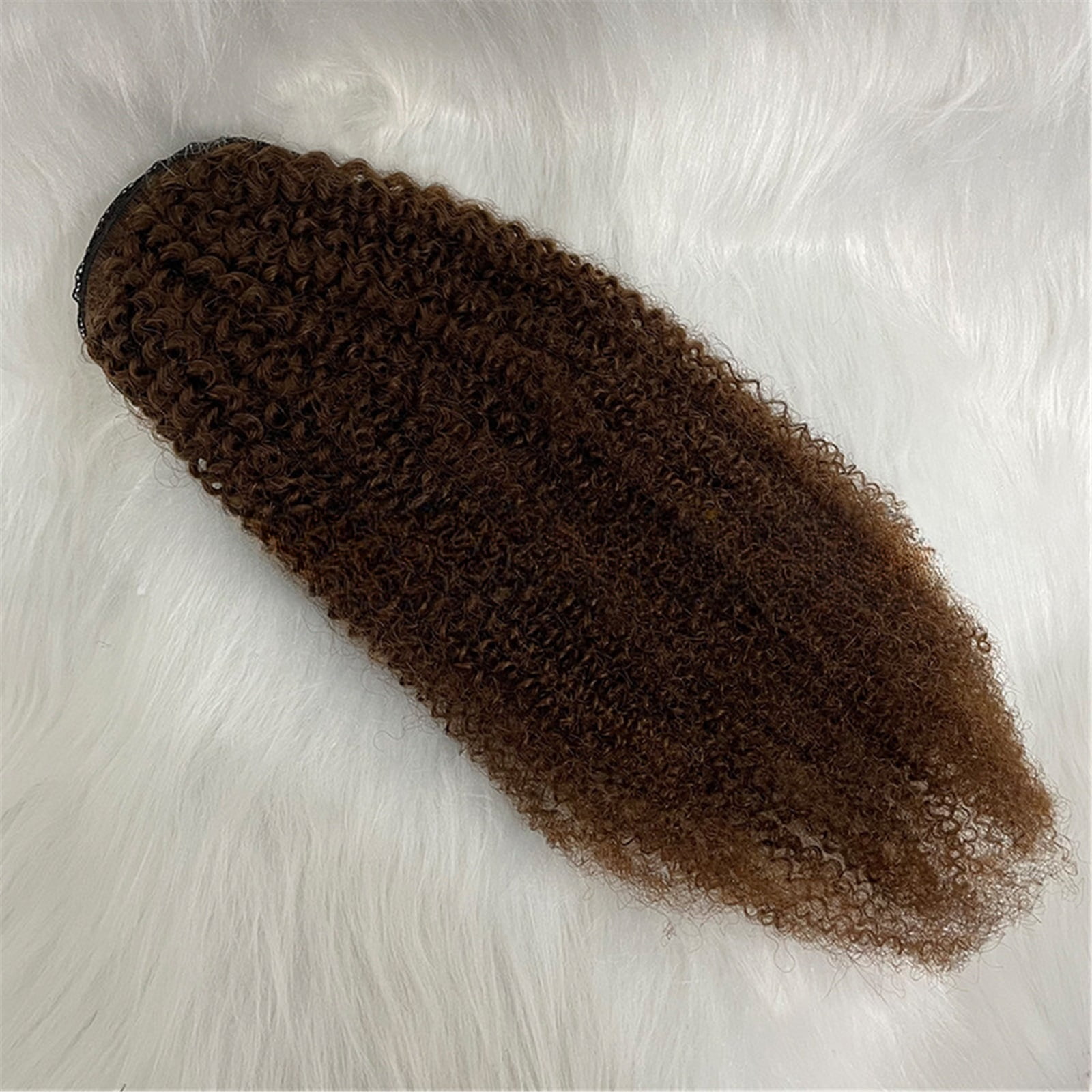 Light Brown Afro Kinky Curly Ponytail Human Hair Ponytail Extension Drawstring Ponytail 18inches