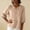 Coffee, variant on Women's Mandarin Collar Blouse Floral Embroidery Shirts with Frog Button Elegant Elbow Length Sleeve Top, Tops Coffee 2XL