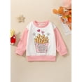 thumbnail image 3 of Bagilaanoe Toddler Baby Girl Casual Sweatshirt Long Sleeve Letter Print Pullover 12M 18M 24M 3T 4T 5T Kids Patchwork Loose Tee Tops, 3 of 9