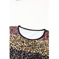 thumbnail image 3 of ABPHQTO Camiseta de mujer colorblock rayas leopardo, 3 of 5