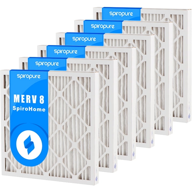 Made in USA SpiroPure 21.5x21.5x1 MERV 8 Odor Reduction Air Filters 6 Pack
