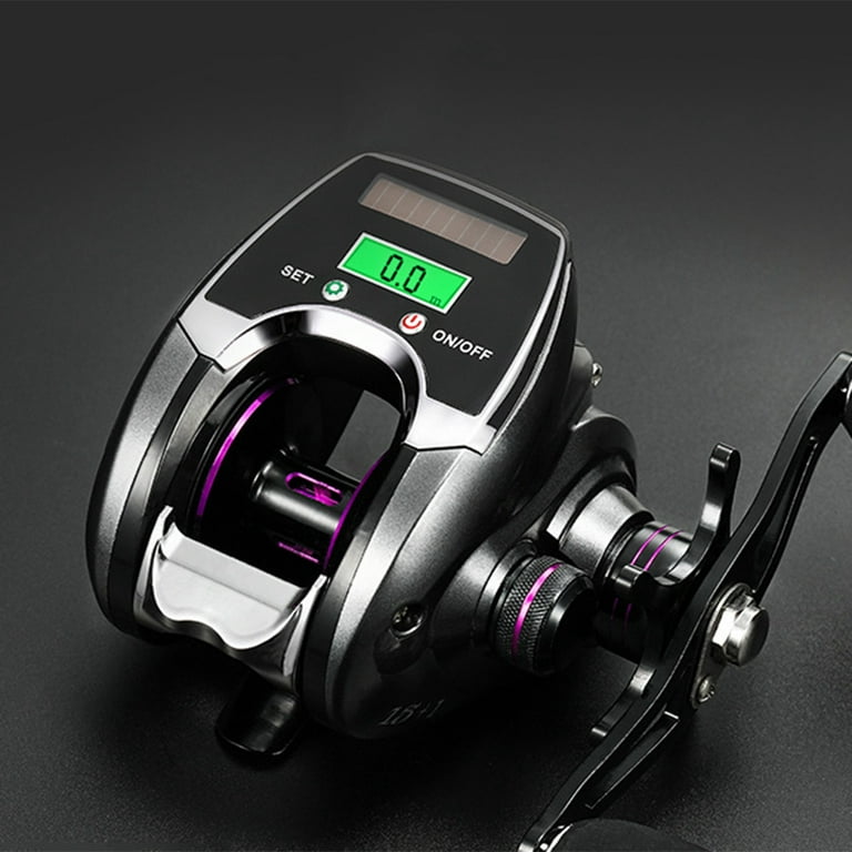 6+1BB 8.0:1 Ratio Digital Display Baitcasting Reel with Line Counter Sun  Power Charging System High Speed Fishing Reel Tackle Accessories
