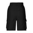 thumbnail image 5 of Blmnix Bermuda Shorts Women's Shorts Long Shorts Cargo Shorts Shorts Black High Womens Gym Shorts,L, 5 of 5