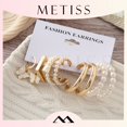 thumbnail image 4 of Juego De Pendientes De metal Escarchado Metiss Con Perlas, 4 of 4