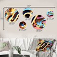 thumbnail image 4 of Designart "Pastel And Gold Abstract Music" Religious Landscape Metal Wall Art Set of 5 Piece, 4 of 5