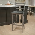 thumbnail image 2 of Flash Furniture HERCULES Series Silver Antique Finish with Clear Coat Ladder Back Metal Restaurant Barstool - Black Vinyl Seat, 2 of 12