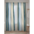 thumbnail image 5 of Vintage Stripes Sheer Curtains 96 Inch Long 2 Panels, Blue Yellow Striped Abstract Lines Gradient Light Filtering Rod Pocket Semi Sheer Curtains, Sheer Voile Drapes for Living Room Bedroom, 52"x96", 5 of 5