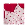 thumbnail image 6 of Kiapeise Kids Girls Dress Set, Short Sleeve Crew Neck T-shirt with Heart Print Slip Dress Casual Outfit, 6 of 9