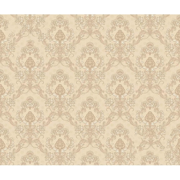 Audley Damask Pattern Wallpaper- Cream