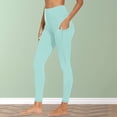 thumbnail image 4 of LEAVINGSUO Yoga Pantsfor Women Workout Out Pocket Leggings Fitness Running Sport Pants Base Layer Pants Mint Green S, 4 of 9