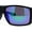 Black - Teal Mirror, variant on Locs Large Wrap Rectangle Color Mirror Gangster Plastic Sunglasses Black Orange Mirror