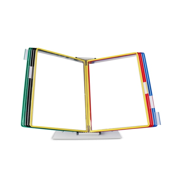 Djois® Desktop Display System, Durable Steel Wire Frames, Letter-Size, 10 Pockets, Assorted